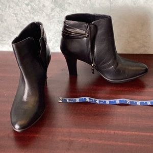 Black leather ankle boot